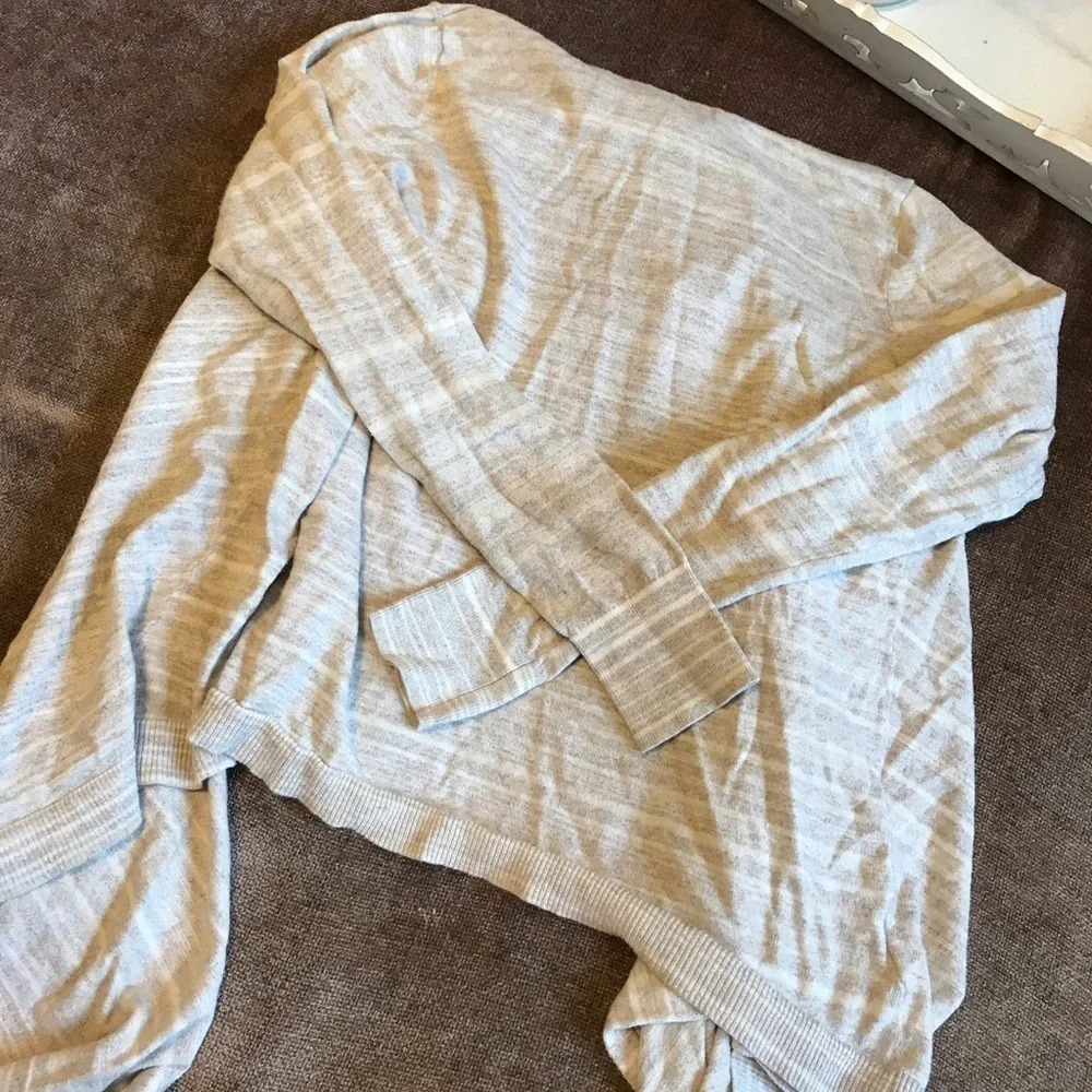 LOFT Beige / Cream Open Front Cardigan - Picture 4 of 4